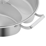 304 Stainless Steel Double-Flavor Hot Pot – Tempered Glass Lid, 5 L / 7 L Capacity