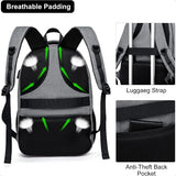 Unisex 15.6" School Laptop Backpack – USB Charging Water-Resistant Bookbag for Teen Boys & Girls | Men & Women Student Daypack