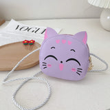 Kawaii Girls Cartoon Cat Satchel – Mini Shoulder Bag & Coin Purse for Kids | Cute Daily Fashion Bag