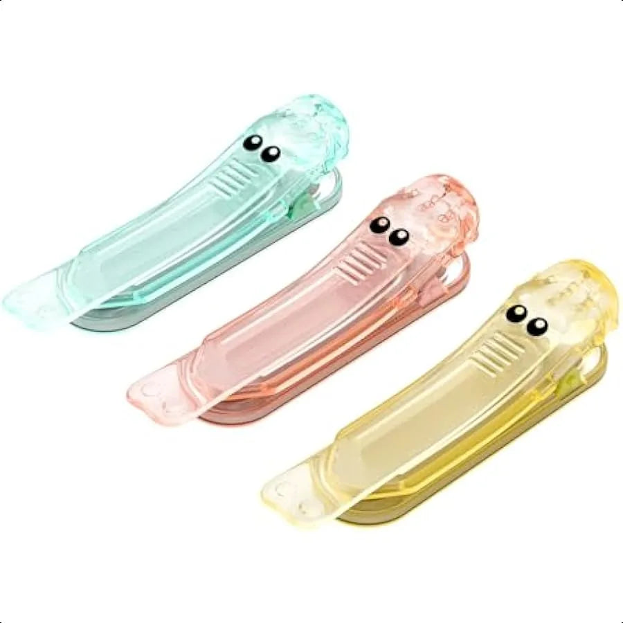 3-Piece Silicone Automatic Bookmark Set – Cute Alligator Clip Designs, Stay-in-Place Markers for Reading & Study