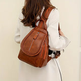 Stylish Women’s Faux Leather Backpack – Chic Work & Travel Bag with Polyester Lining | Spacious Everyday Fashion Daypack