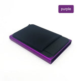 Slim Aluminum RFID Wallet – Automatic Pop-Up Credit Card Holder with Elastic Back Pouch 💳⚡