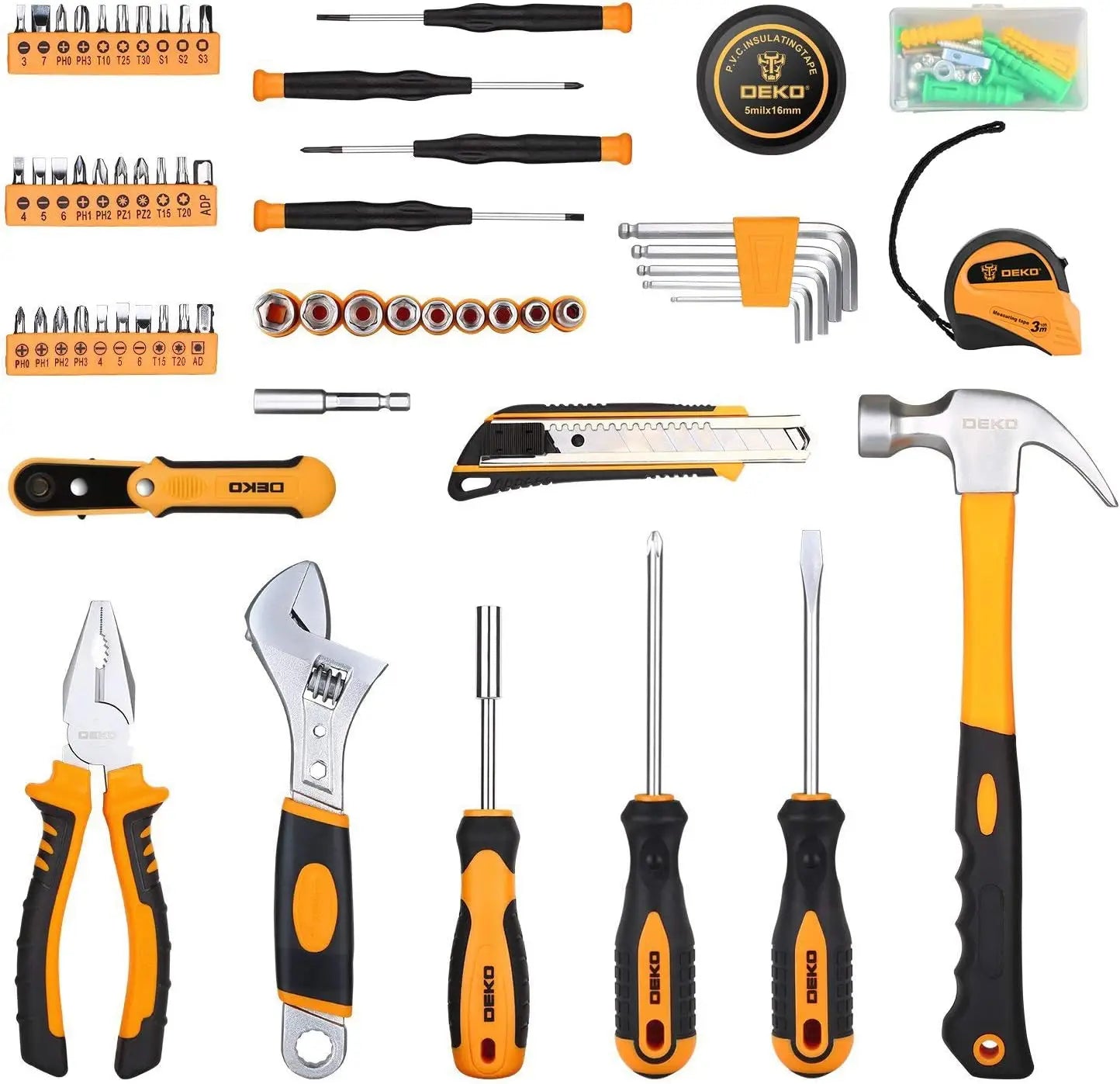 DEKO 100-Piece Home Repair Tool Set – General Household Hand Tools with Storage Box 🧰✨