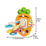 Carrot-Shaped Pull String Baby Toy – Fine Motor Skills Development Teether, Colorful Educational Sensory Toy for Toddlers