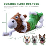 Double-Headed Plush Squeaky Dog Toy – Cow & Horse Chew Toy for Small, Medium & Large Dogs