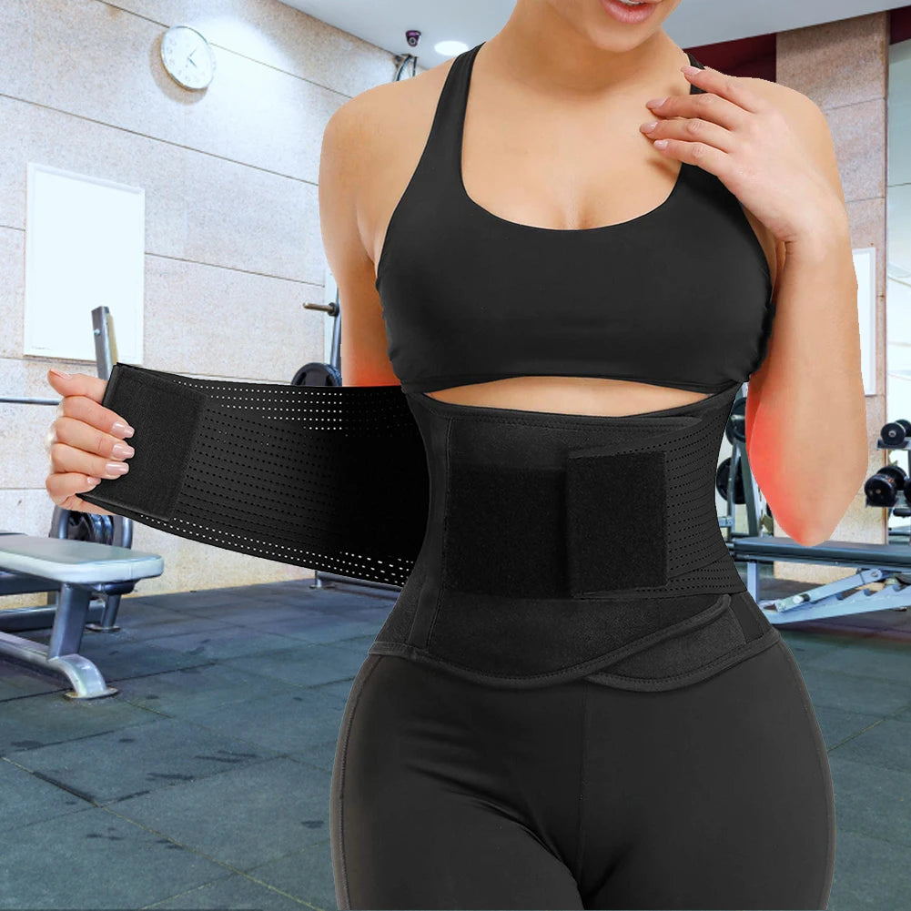 Unisex Black Maternity Recovery Belt – Adjustable Waist Cincher Trimmer with Sticker, Postpartum Body Shaper for Daily Wear