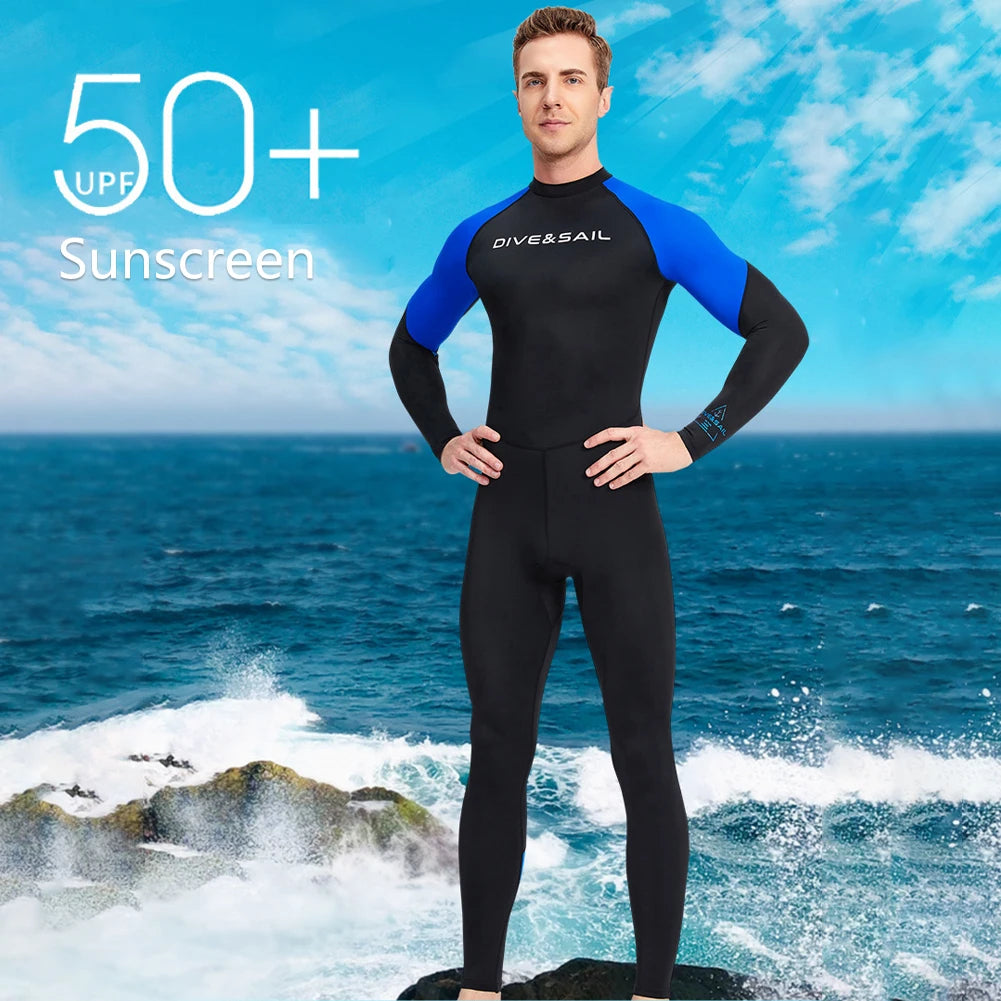 Men’s Full-Body Diving Skin Suit with Zipper – UV Protection, Breathable & Anti-Scratch Surfing Gear