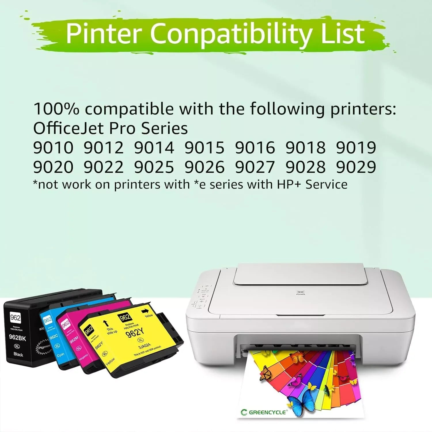 4-Pack High-Yield 962XL Ink Cartridges – Compatible with HP OfficeJet Pro 9010 Series Printers