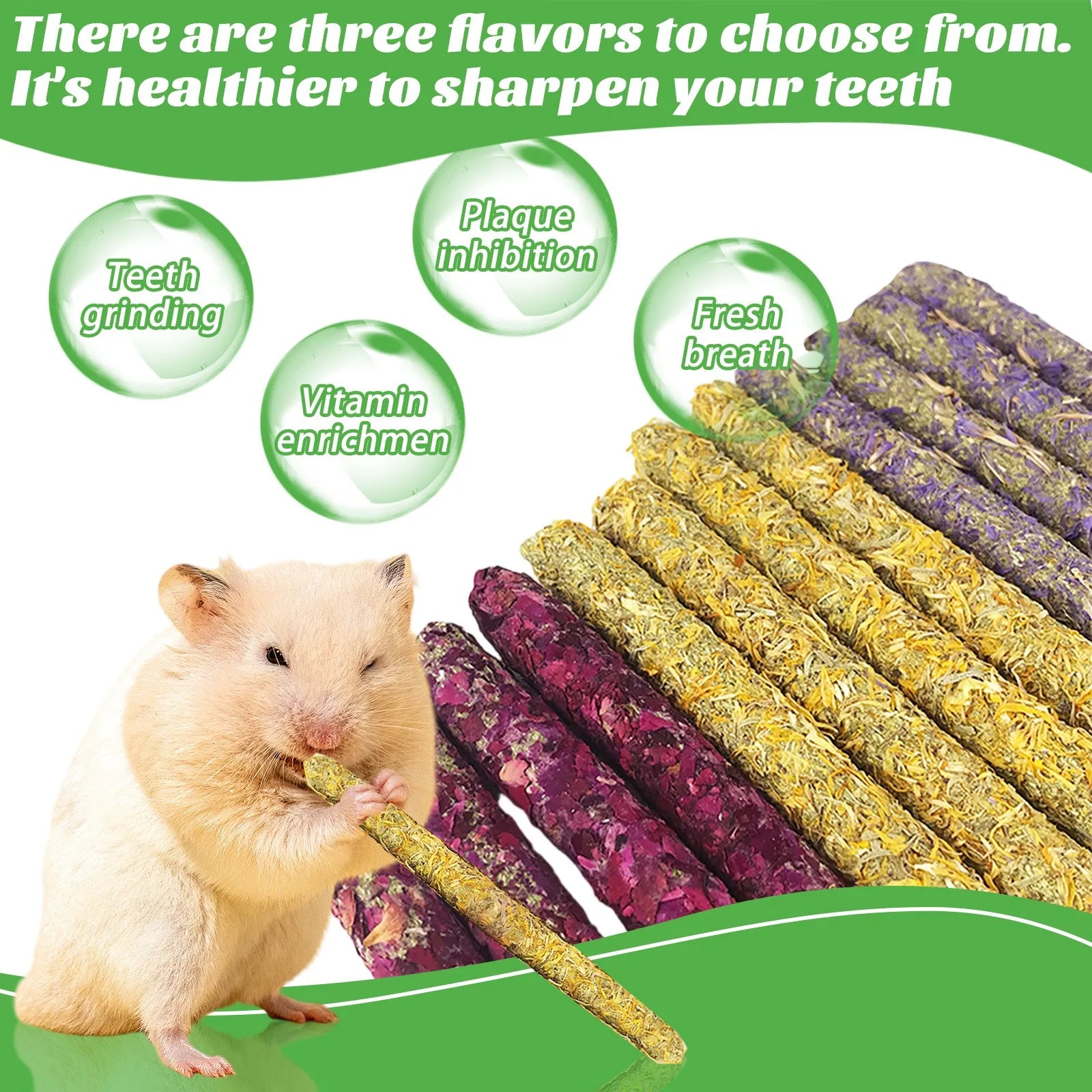 Natural Petal Grass Teething Sticks – Organic Dental Chew Toy for Puppies, Kittens & Small Pets to Promote Healthy Teeth & Gums