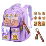 Capybara Kawaii Backpack – Adjustable Strap Multi-Pocket Oxford Cloth Rucksack