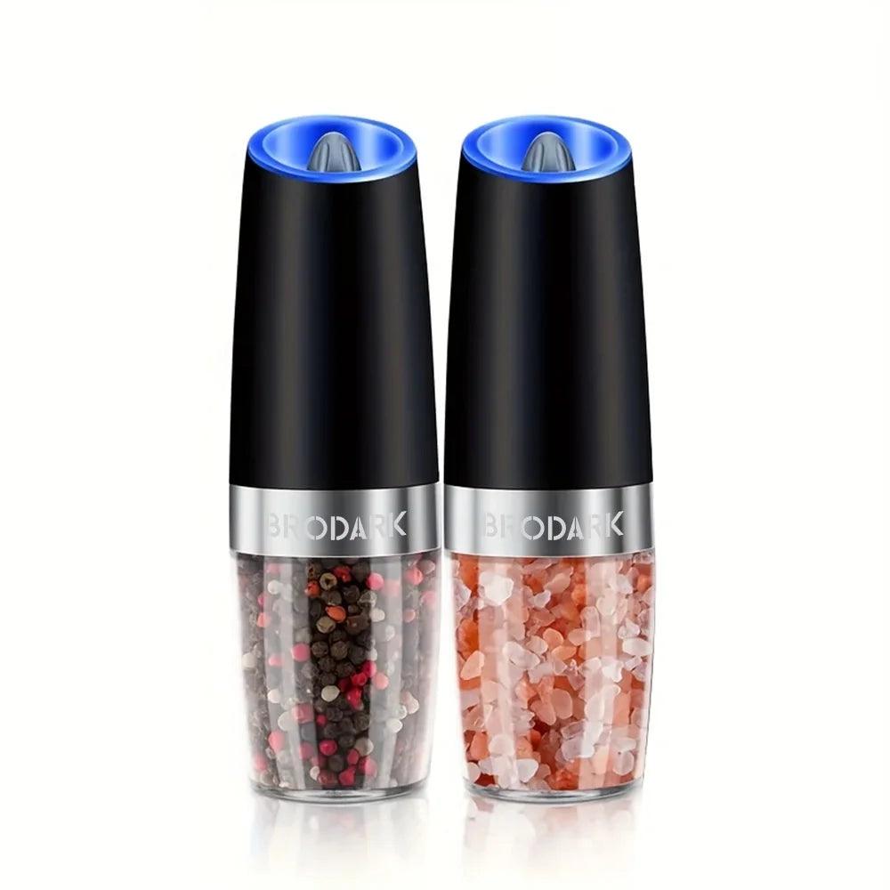 Electric Salt and Pepper Grinder Set – Battery Powered with LED Light, 1/2pcs - PulinGO