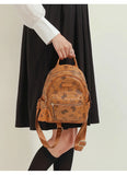 Toutou Brown Fashion Backpack for Women – Large Capacity Japanese & Korean Style Student Travel Bag