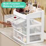 4-Tier Plastic Desktop Organizer with Drawers & Top Compartments – Storage Box for Cosmetics, Jewelry & Office Supplies