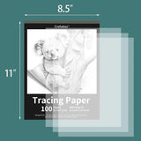 Crehatos 8.5×11″ Translucent Tracing Paper Pad – 100 Sheets 60 gsm Vellum Art Paper