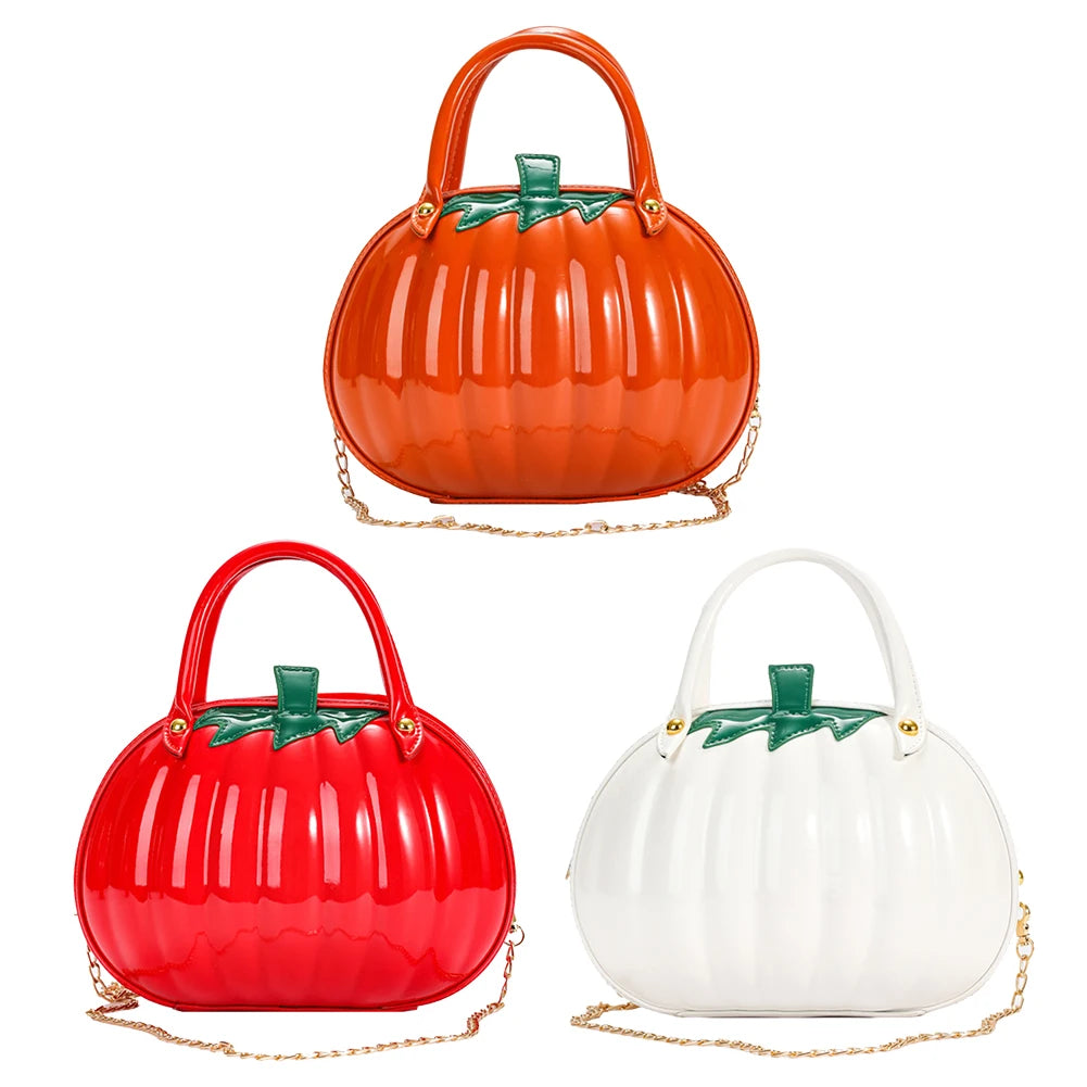 Pumpkin Shape Leather Top-Handle Handbag – Waterproof Cute Shoulder Bag 🎃
