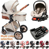 3-in-1 Luxury Baby Travel Stroller with ISOFIX Base – Sit or Lie Down for Newborns