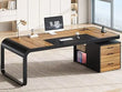 🖥️ 70.9" Executive Office Desk – Computer Desk with Drawers, File Cabinet, Removable Shelves & Power Outlet