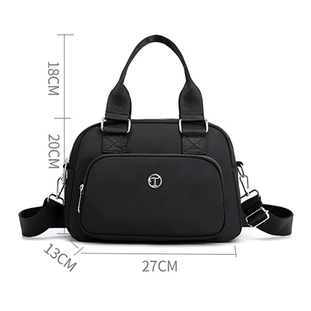 Women’s Solid Color Nylon Crossbody Bag – Large-Capacity Casual Messenger Shoulder Tote with Adjustable Strap for Travel & Weekend Use