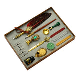 Retro Feather Pen Writing Ink Set – Exquisite Feather Dip Fountain Pen Craft & Gift Kit