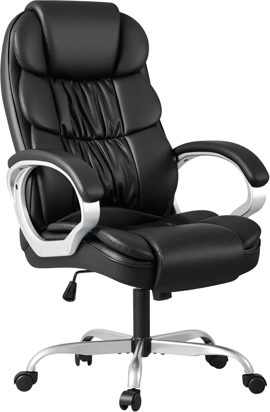 💺 High-Back Office Chair – PU Leather Executive Computer Desk Chair with Adjustable Height & Padded Swivel Seat
