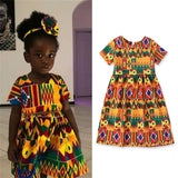 African-Style Dashiki Print Short-Sleeve Princess Dress for Toddler Girls (Ages 1-5Y)
