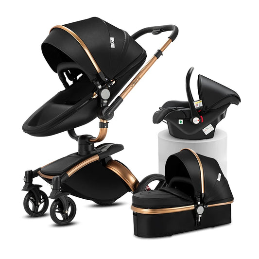 Yoyko Spin 360° Rotating Baby Travel System – Lightweight 3-in-1 stroller with Premium PU Seat & One-Hand Fold