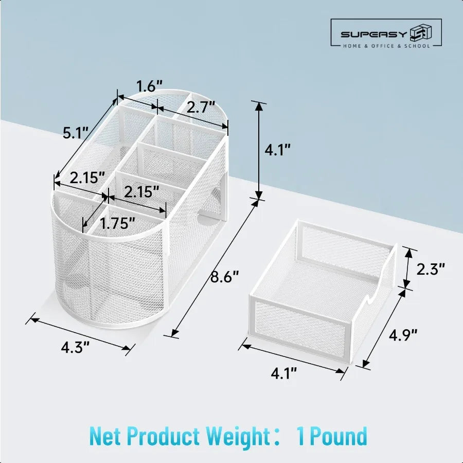 Sleek Mesh Desk Organizer – 9 Compartments Workstation Drawer & Pen-Holder Caddy