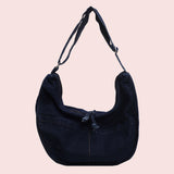 Denim Crescent Shoulder & Crossbody Bag for Women – Vintage Jean Tote Style for Work, Shopping & Travel