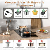 Karinear 29 cm 2-Burner Drop-In Induction Hob – Black Ceramic Glass with Booster, Timer & Safety Lock