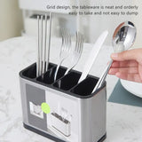 Premium Stainless Steel Utensil & Cutlery Holder – Large Capacity Countertop Organizer for Knives, Spoons & Forks 🥄🍴