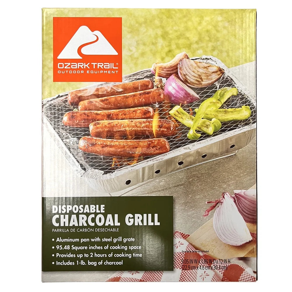 “Disposable Instant Charcoal Grill – Portable 540g Charcoal BBQ for Camping, Tailgating & Outdoor Parties”
