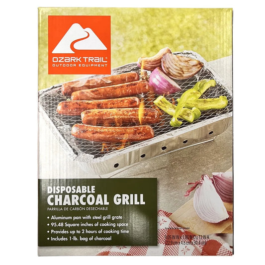 “Disposable Instant Charcoal Grill – Portable 540g Charcoal BBQ for Camping, Tailgating & Outdoor Parties”
