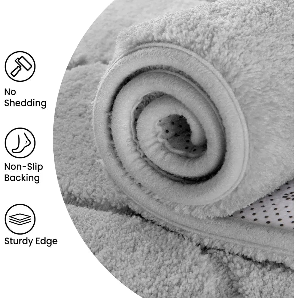 Fluffy Grey Washable Area Rug – 9x12 Soft Large Non-Slip Carpet for Living Room & Bedroom Décor