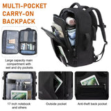 40L Expandable Travel Backpack — Waterproof Large-Capacity Luggage & Laptop Bag for Business + Adventure Trips