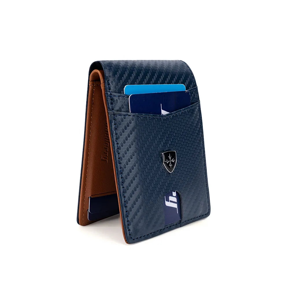 Slim RFID Leather Wallet for Men – Minimalist Bifold with Money Clip & Front Pocket Card Holder for Urban Professionals