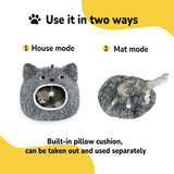 Catism Cat Head-Shaped Bed – Plush Hooded Cat House, Self-Warming Cozy Cave Pod for Indoor Cats & Small Dogs