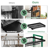 2-Tier Rustproof Dish Drainer Rack with Swivel Drain Spout & Utensil Holder – Space-Saving Kitchen Drying Rack