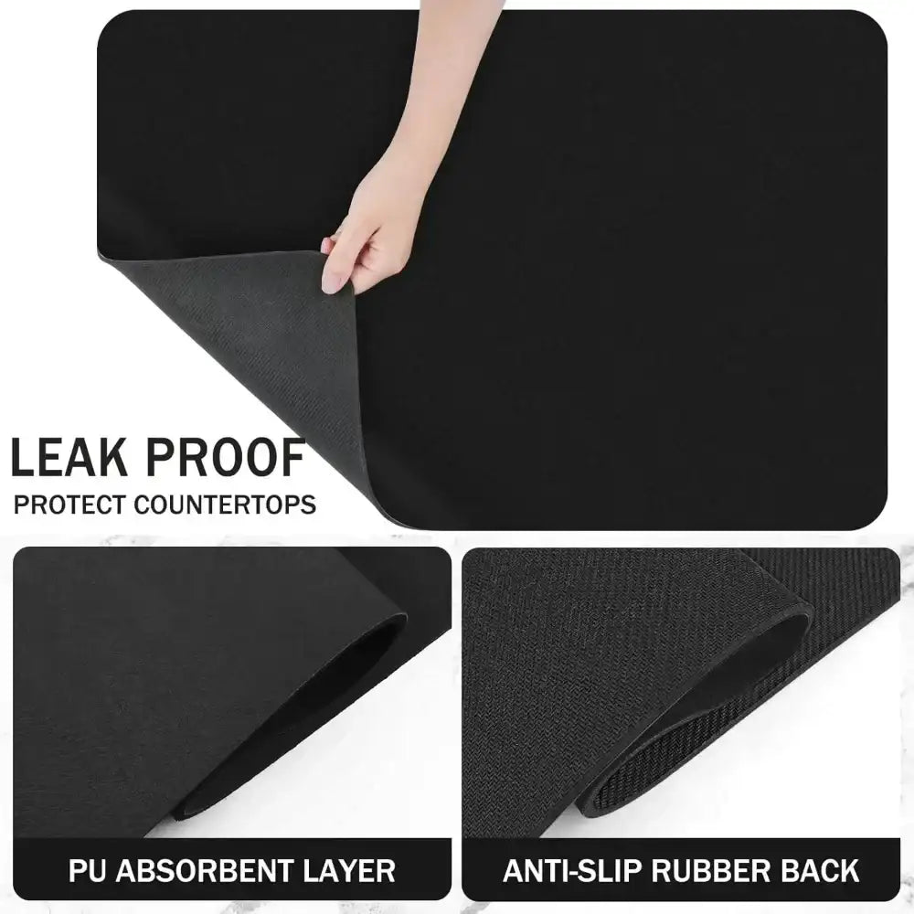 Absorbent Dish Drying Mat for Kitchen Counter – Non-Slip Rubber-Backed Quick-Dry Pad 🧼💧