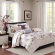 6-Piece Printed Quilt Set with Throw Pillows – Taupe King/Cal King Size | Elegant Soft Bedding Ensemble for Modern Bedrooms