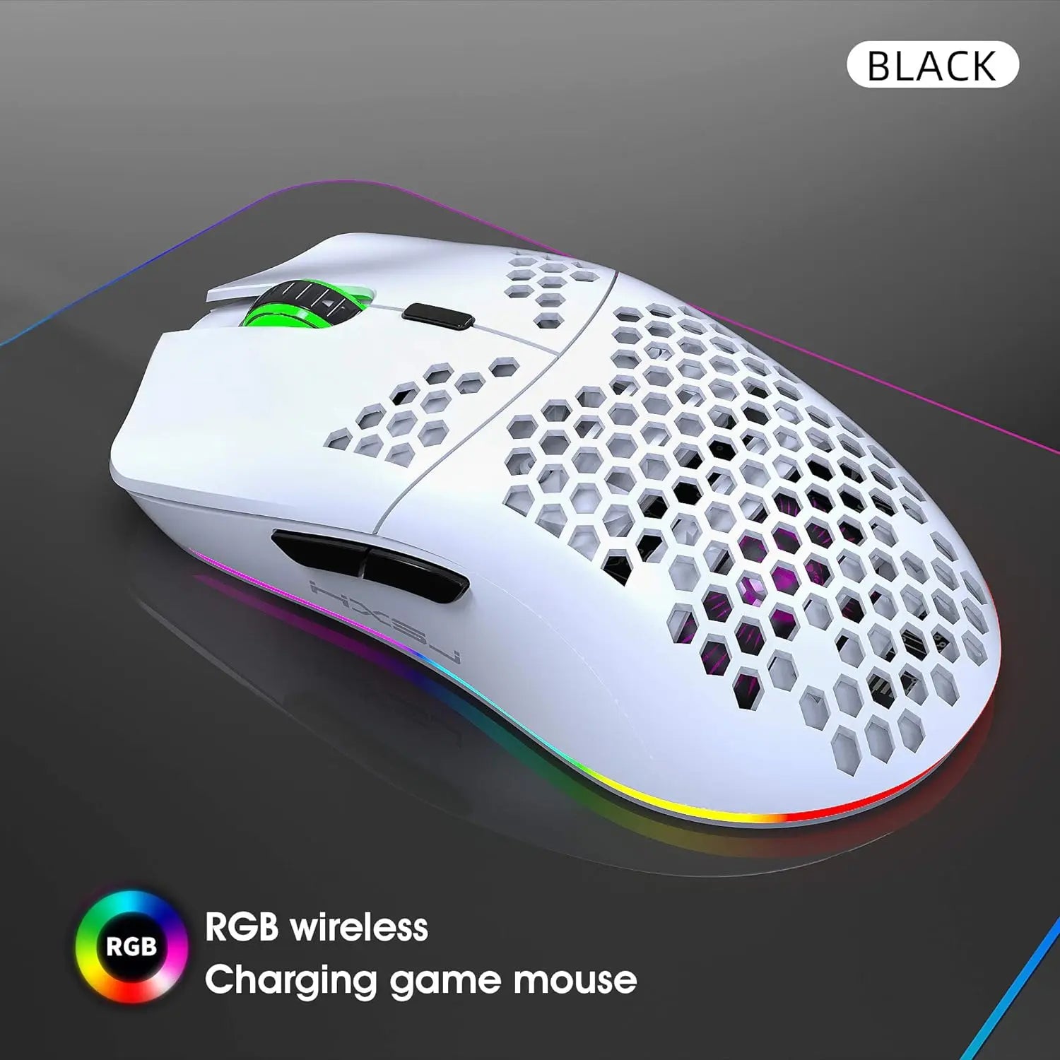 MambaSnake X HXSJ T66 Wireless Gaming Mouse – 2.4GHz Rechargeable Mouse with 6 Programmable Buttons & Ergonomic Design