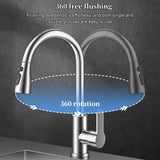 Premium 304 Stainless Steel Pull-Out Kitchen Faucet – Deck-Mounted Mixer Tap with Stream/Sprayer Head (Hot & Cold)