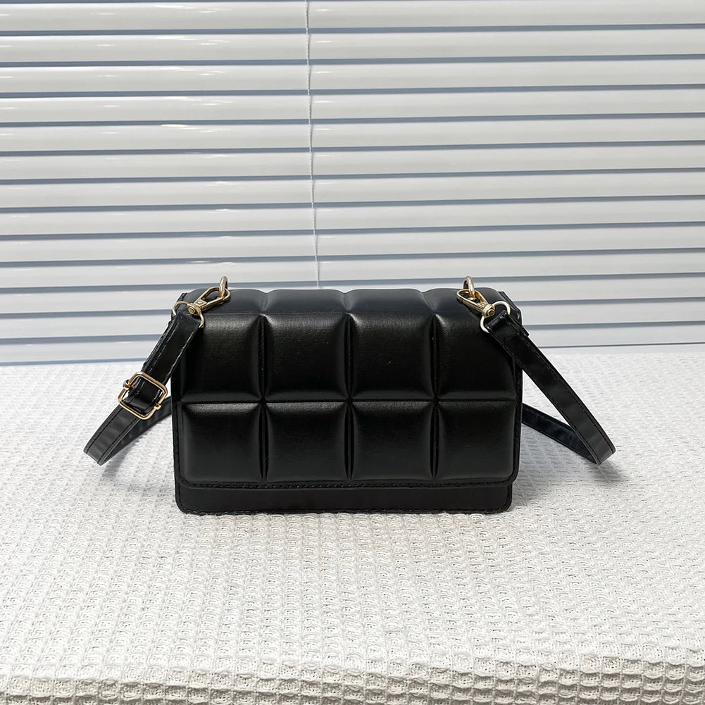 Women’s Classic PU Leather Shoulder Bag — Solid-Color Flap Crossbody Fashion Messenger Purse