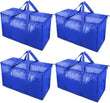 MegaMove 6-Pack Oversized Heavy-Duty Moving Bags with Zipper & Carry Handles – Space-Saving Storage Totes 🧳