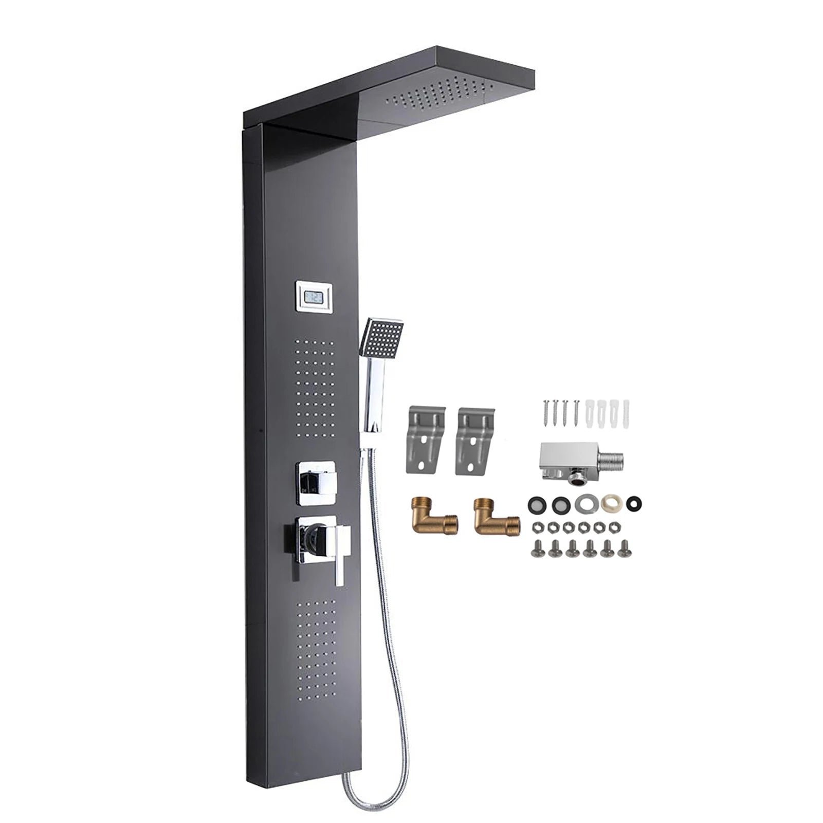 Stainless Steel Shower Panel – Rainfall & Waterfall Spray with Hand-Shower Kit