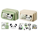 Cute Panda Pencil Case – Large Capacity Transparent Pen Bag, Stationery Storage Pouch for Junior & High School Students