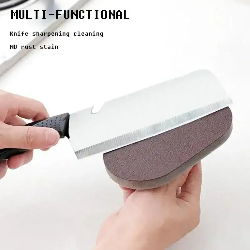 Reusable Emery Magic Sponge & Brush – Kitchen Cleaning Tool for Pots, Rust, Grease & Tough Stains 🎯 Reusable Emery Magic Sponge & Brush