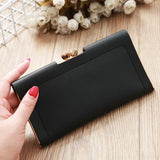 Women’s Crown Style Long Wallet – Elegant PU Leather Hasp & Zipper Clutch with Coin Pocket, Card Holder & Portable Design