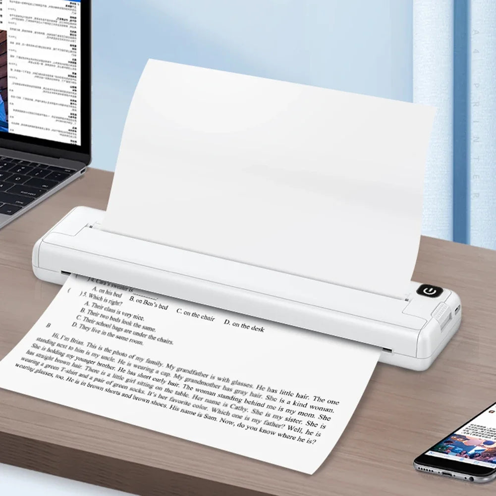 Pocket Bluetooth Photo & Document Printer – Compact, Inkless with 100 Sheets Included