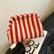 Women’s Colorblock Summer Beach Clutch – Cute Striped Dumpling Hobo Pouch Bag for Travel, Parties & Prom Nights