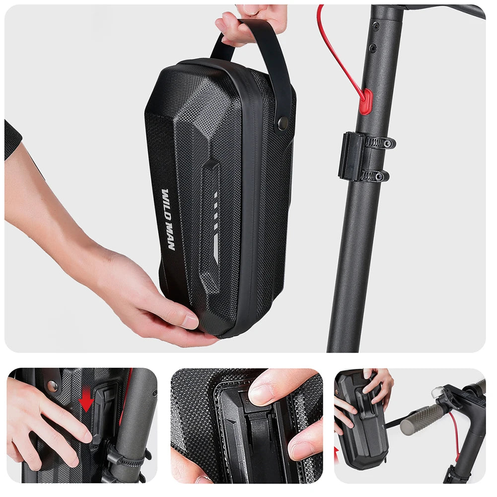 2–3L Electric Scooter & Bicycle Hard Shell Front Bag – Waterproof EVA Storage Pack for M365/Pro 2 & Universal Models